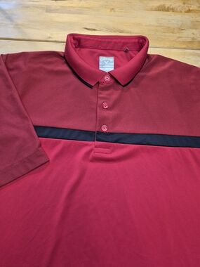 Callaway Men's Red Polo with Black Chest Stripe 3953